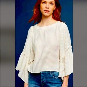 Anthropologie Floreat Ottilio Wide Bell Sleeve Top